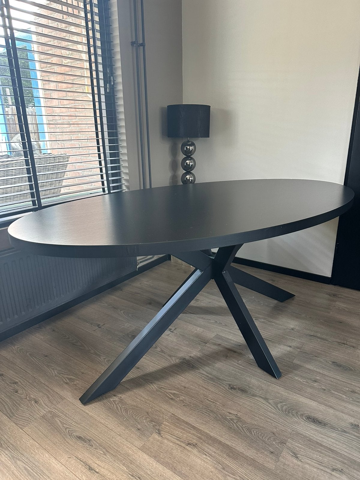 Eettafel ovaal, Huis en Inrichting, Tafels | Eettafels, Ophalen, Zo goed als nieuw, Rechthoekig, 50 tot 100 cm