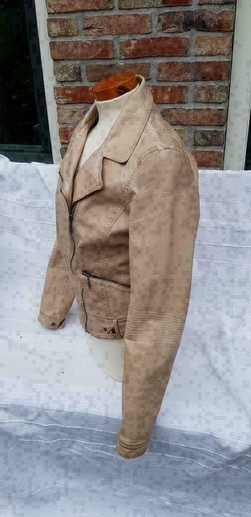 ZARA  kunstlederen jasje beige TRF collection (E556), Kleding | Dames, Ophalen of Verzenden, -, -, -