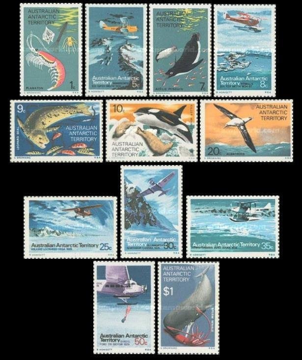 AUST. ANT. TERR. 1973 Dieren & Vliegtuigen Frankeerserie, Verzenden, Postfris