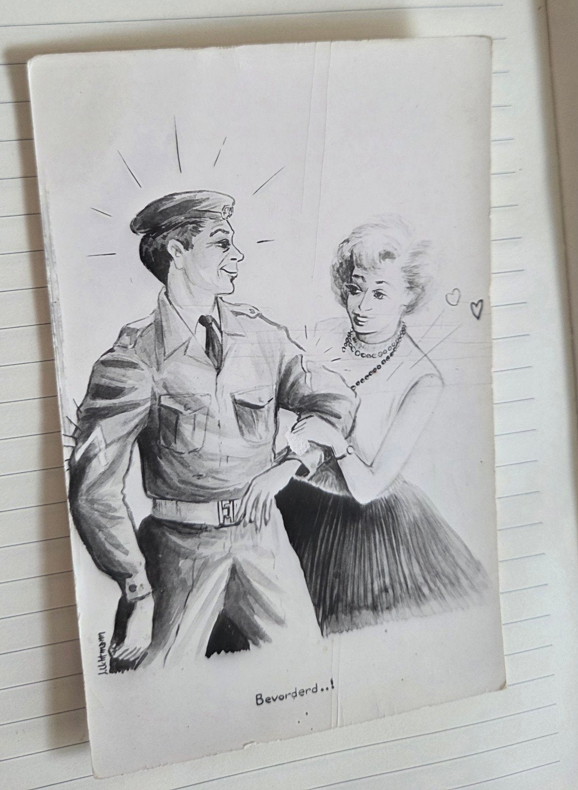 Soldaat en Vrouw - 'Bevorderd..!', Verzenden, 1960 tot 1980, Gelopen, Overige thema's