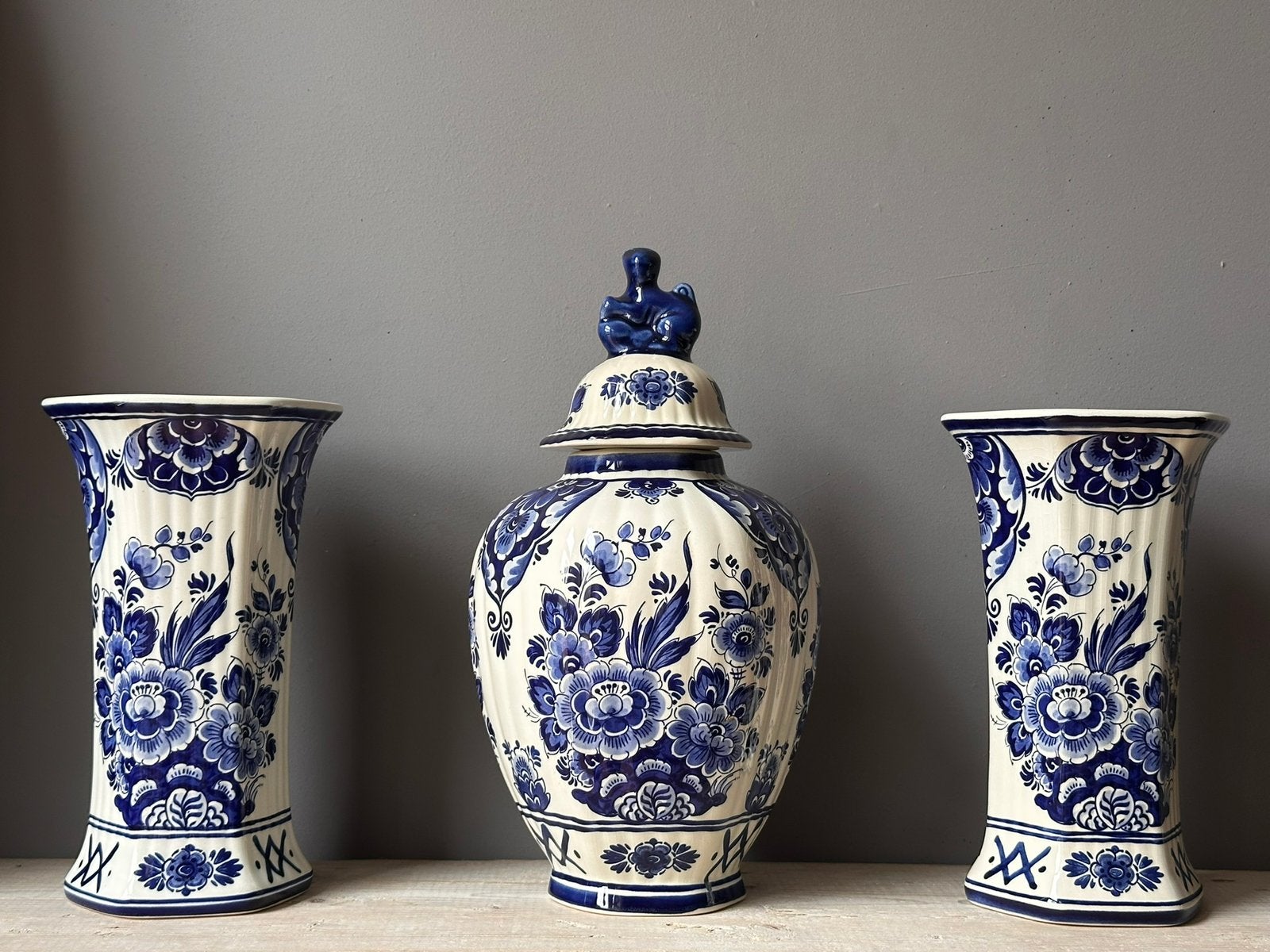 Drie delig Delfts Blauw kaststel incl. certificaat, Ophalen of Verzenden