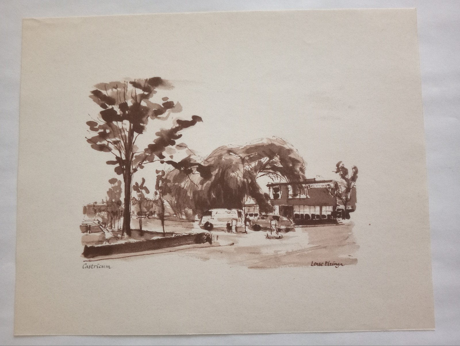 Castricum offset prent, Ophalen of Verzenden, Voor 1940, Gebruikt, Overige onderwerpen