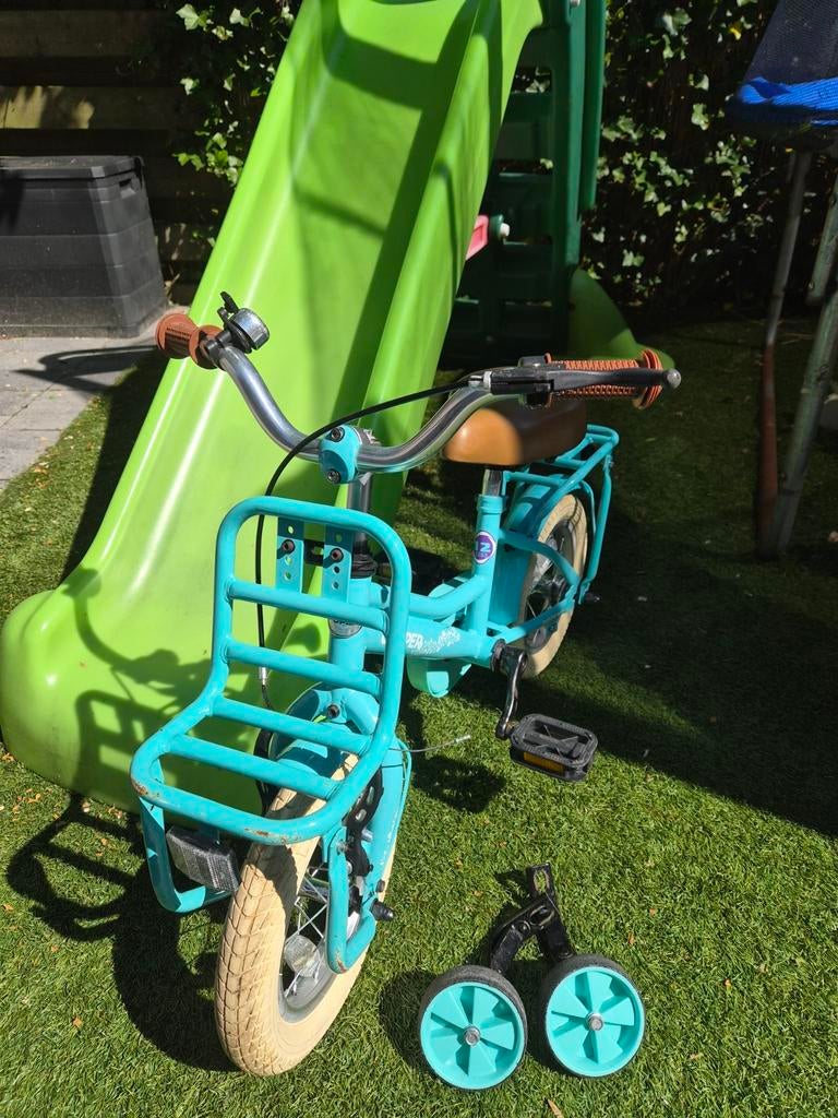 Kinderfiets Cooper 12 inch met zijwieltjes, Ophalen, Terugtraprem, Zijwieltjes, Popal Cooper