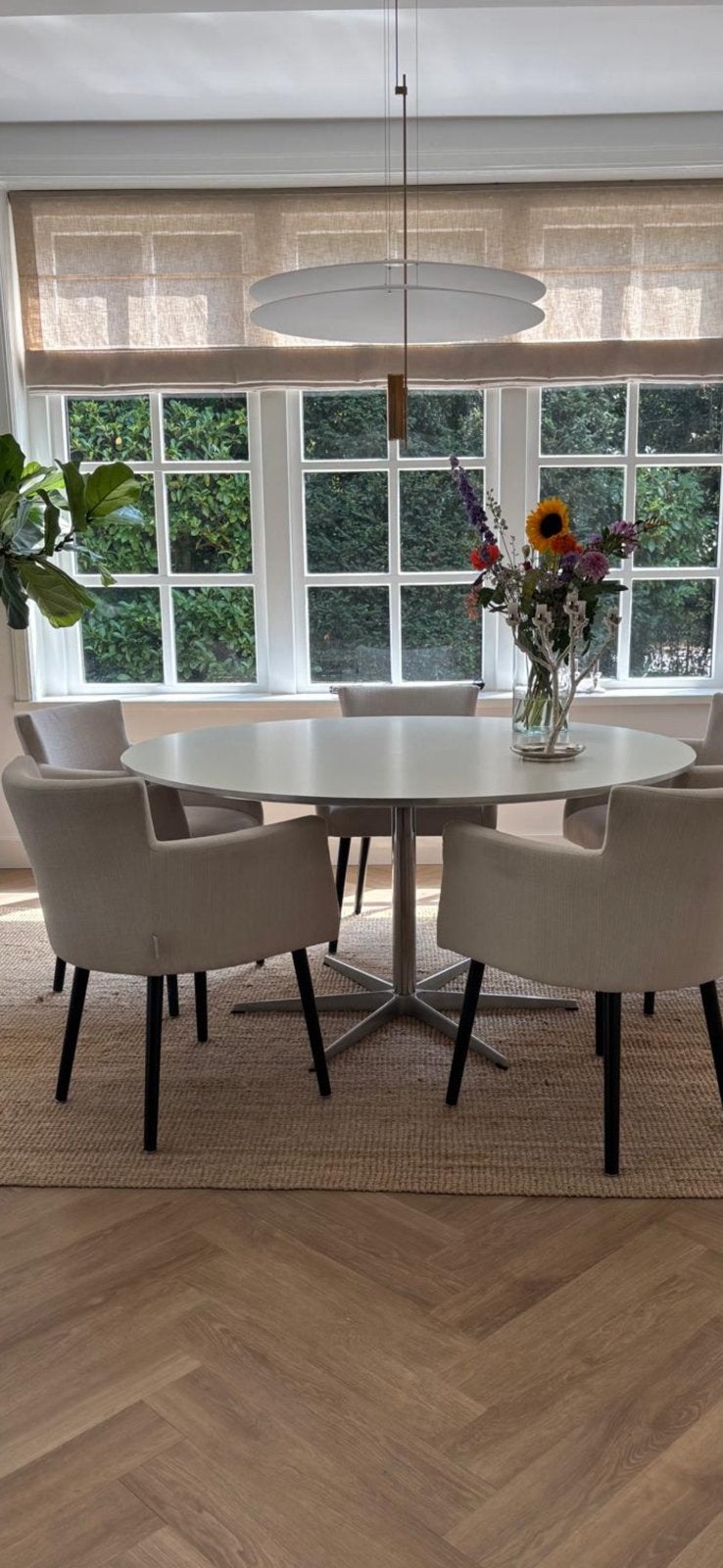FRITZ HANSEN  design eettafel, Circular A826, wit, Ophalen, Overige materialen, 100 tot 150 cm, Rond