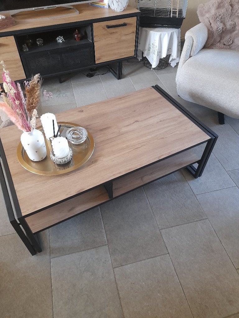 salontafel, 100 tot 150 cm, 50 tot 100 cm, Zo goed als nieuw, Industrieel