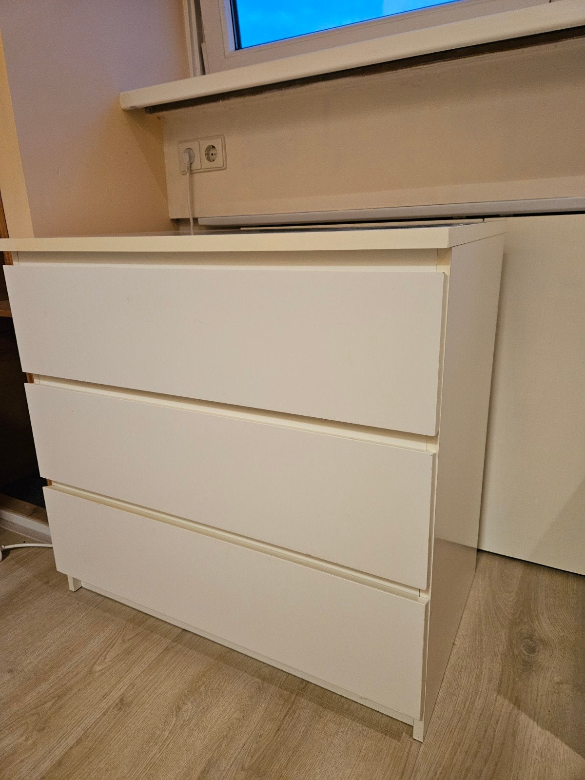 Ikea ladekast met 3 lades - Wit, Ophalen, Gebruikt, 50 tot 100 cm, 3 of 4 laden