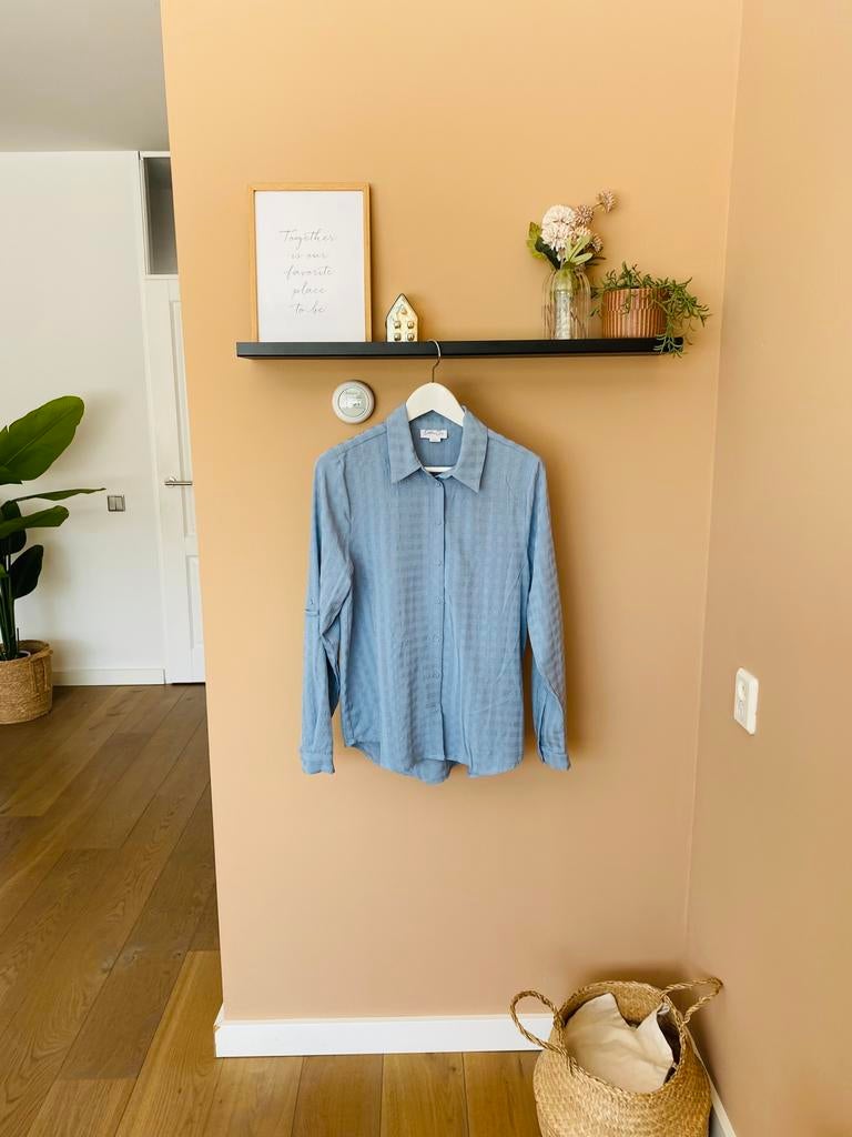 Blouse/ blousje/ bloes/ overhemd/ top van Cotton Club, S/36, Ophalen of Verzenden, Zo goed als nieuw, Maat 36 (S), Blauw