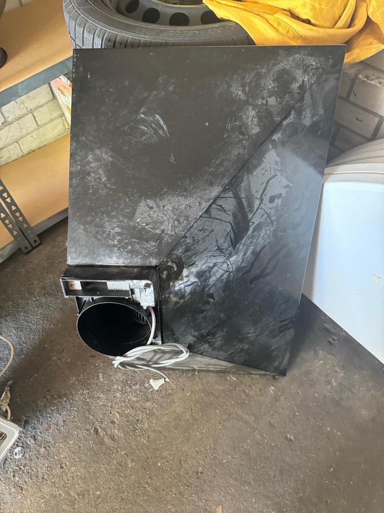Whirlpool onderbouw afzuigkap - Zwart, Ophalen, Gebruikt, Minder dan 200 m³ per uur, Onderbouw afzuigkap