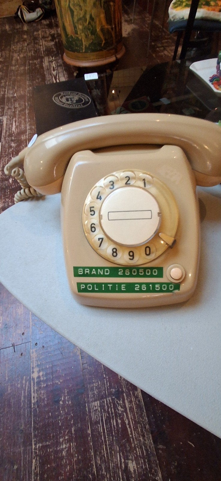 Vintage PTT Telefoon T65 met draaischijf - Crème, Gebruikt, Onbekend, Met draaischijf, Ophalen of Verzenden