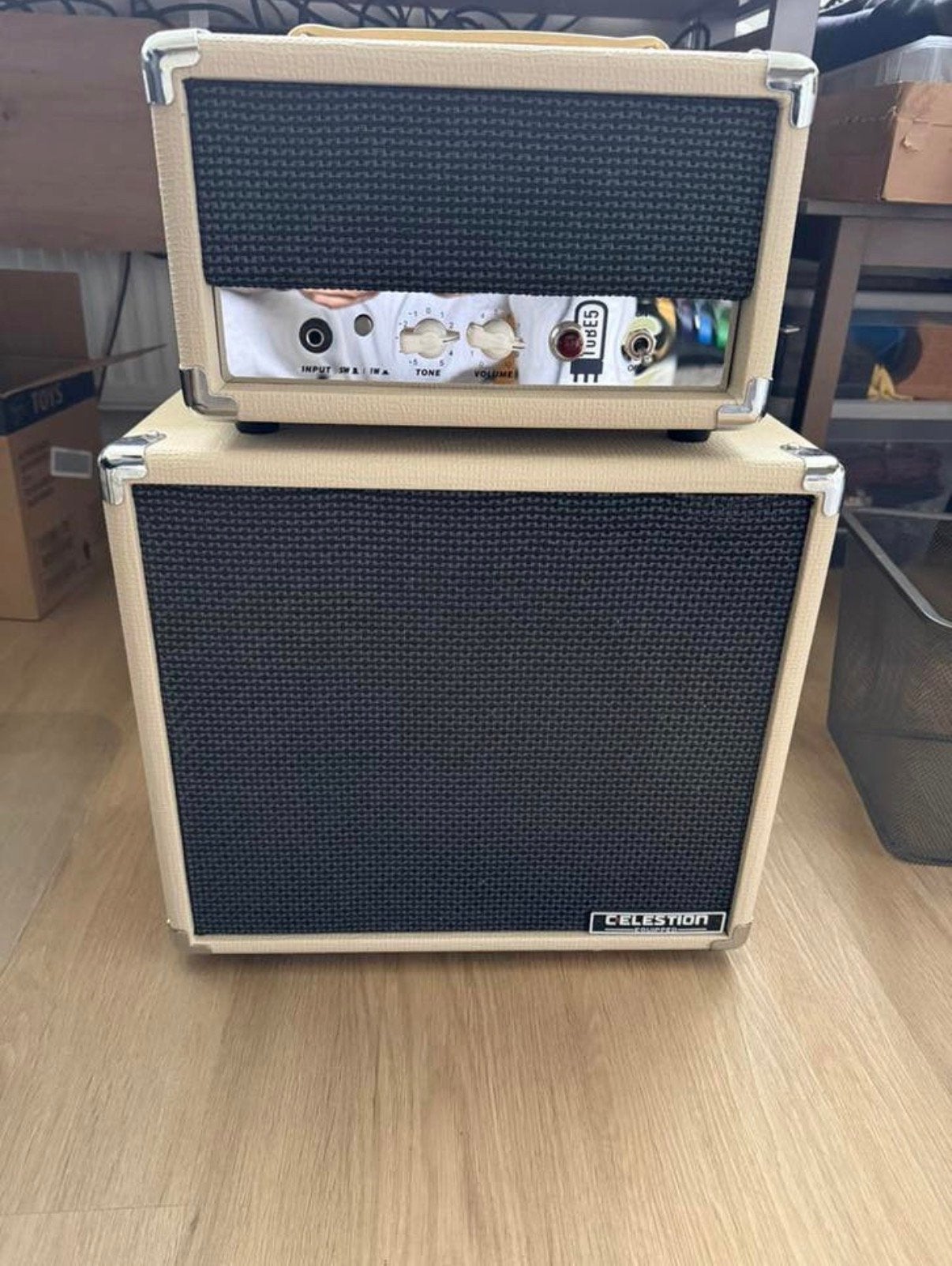 Harley Benton tube 5 head met g110 cabinet, Ophalen, Zo goed als nieuw, Minder dan 50 watt