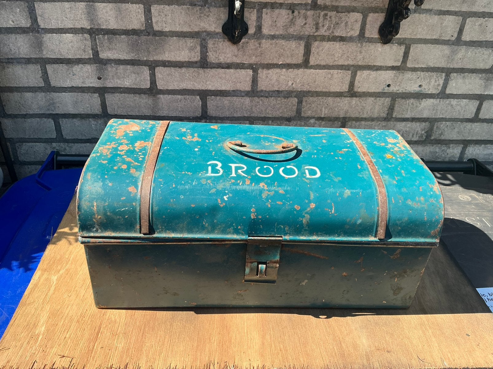 Oude metalen broodtrommel, Ophalen of Verzenden