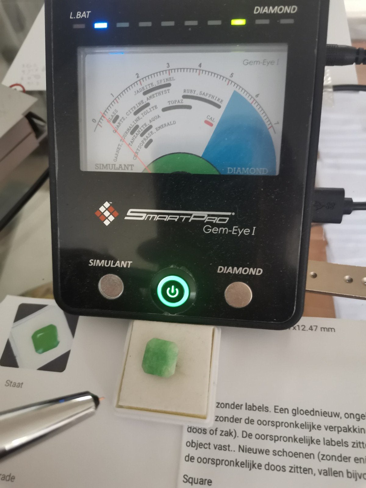 Emerald Natural 8.77Ct, Ophalen of Verzenden