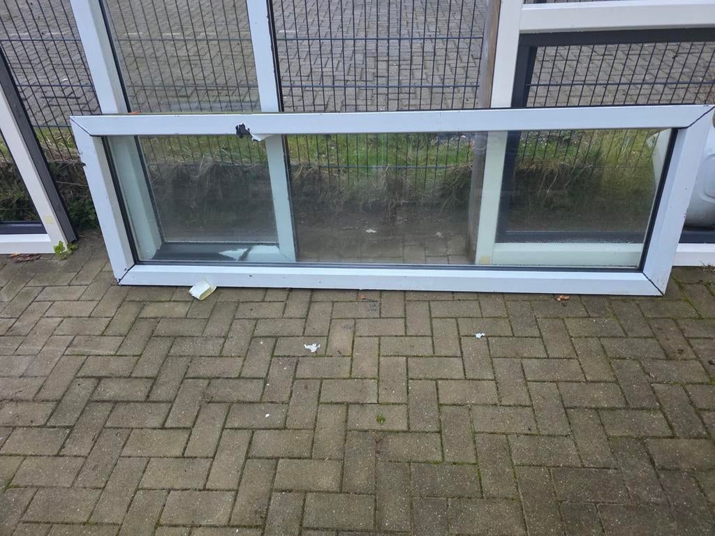 Kunststof kozijnen met HR++ glas 240cm bij 75cm 2x, Ophalen, Gevelraam of Ruit, Minder dan 80 cm, 160 cm of meer