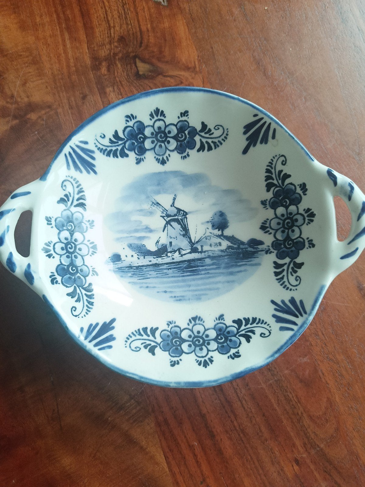 Delfts Blauw Schaal met Molen Decoratie, Antiek en Kunst, Ophalen of Verzenden