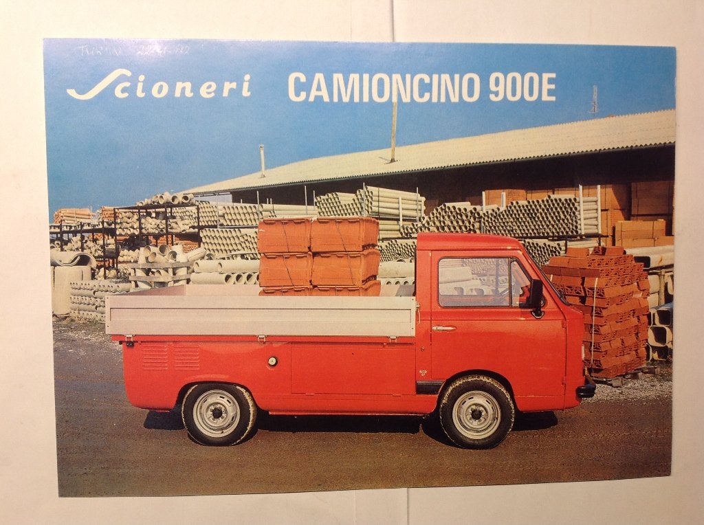 Scioneri Fiat 900 E Camioncino folder Italiaans 2 blz 1981, Ophalen of Verzenden, Nieuw, Overige merken
