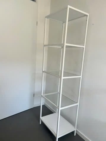 Ikea Vittsjö stellingkast wit met glazen planken, Ophalen, Met plank(en), 50 tot 100 cm, 150 tot 200 cm