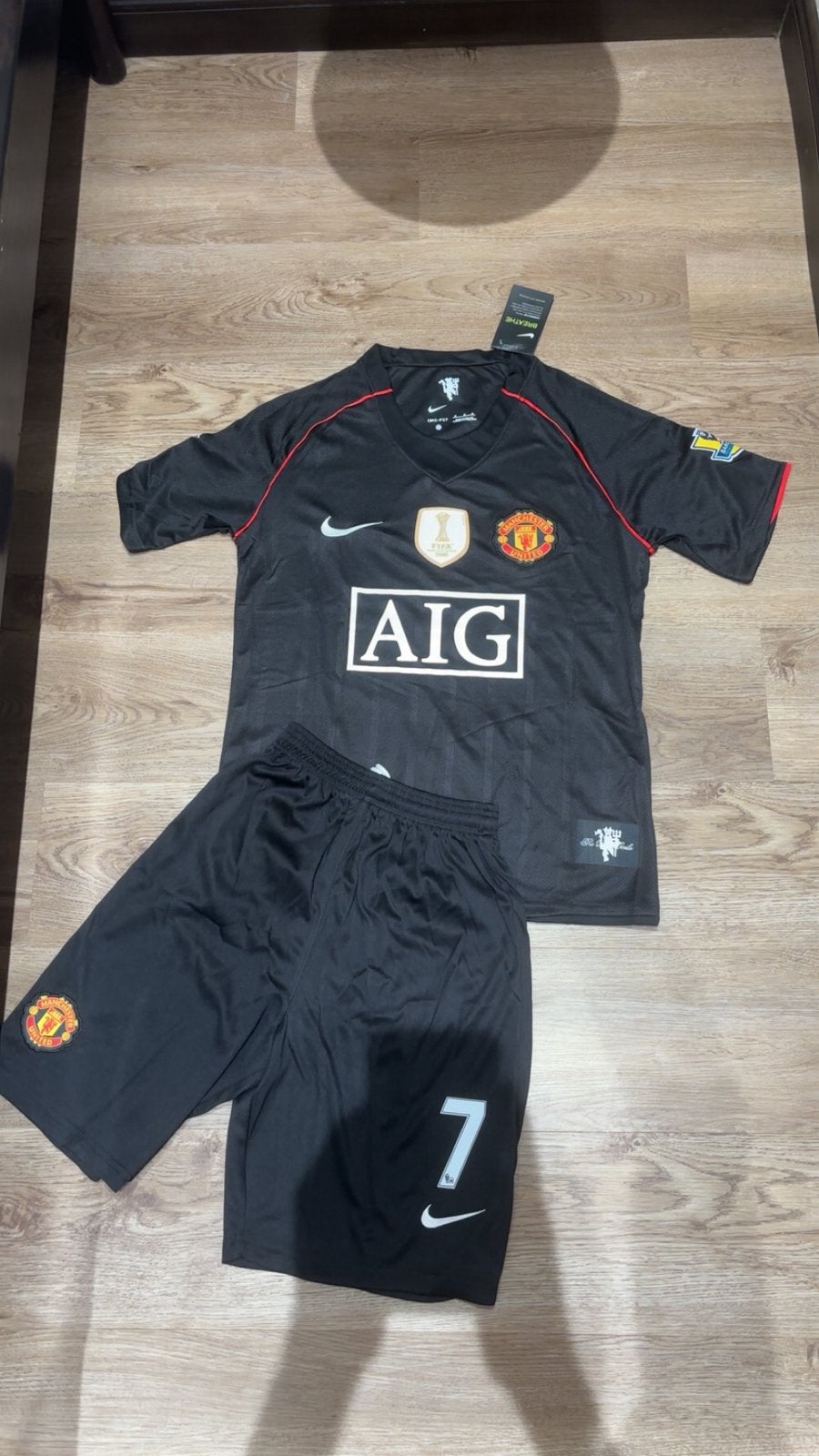 Manchester United, Ronaldo shirt+broekje. Maat M - Zwart, Maat M, Ophalen of Verzenden, Nieuw, Set