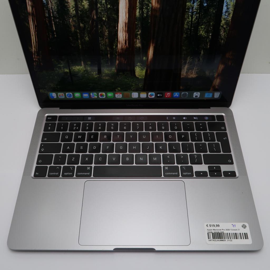 Apple Macbook Pro 2020 13-inch i7/ 16GB/ 500GB SSD, Niet ingevuld, Zo goed als nieuw, Niet ingevuld, Niet ingevuld