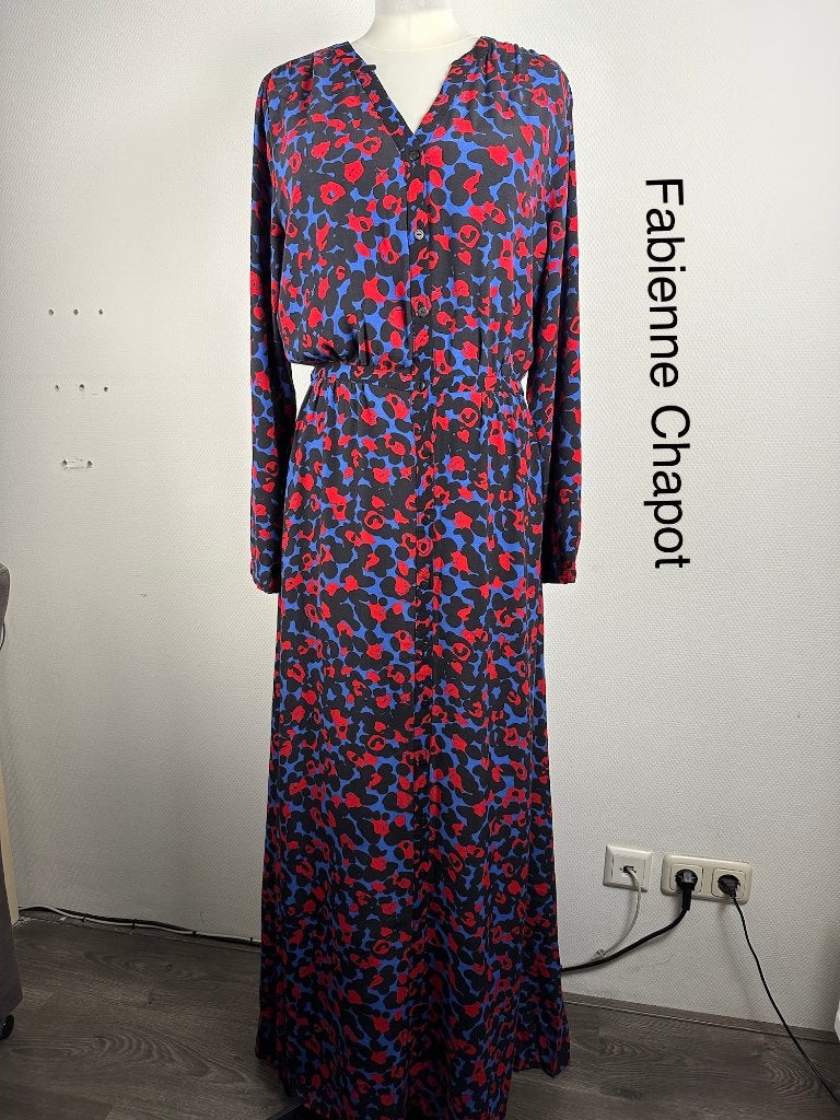 Fabienne Chapot Jurk  (mt: 42) 20,4/103, Blauw, Maat 42/44 (L), Ophalen of Verzenden, Zo goed als nieuw