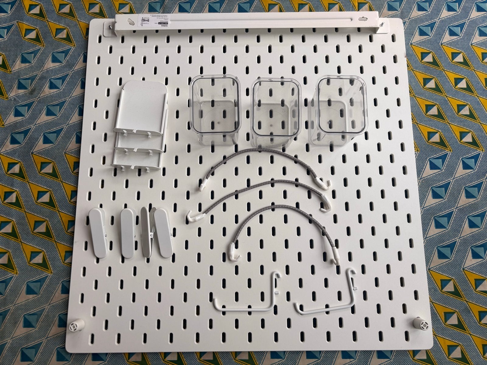 IKEA Skadis pegboard met accessoires, Huis en Inrichting, Ophalen, Kunststof, Zo goed als nieuw, Modern