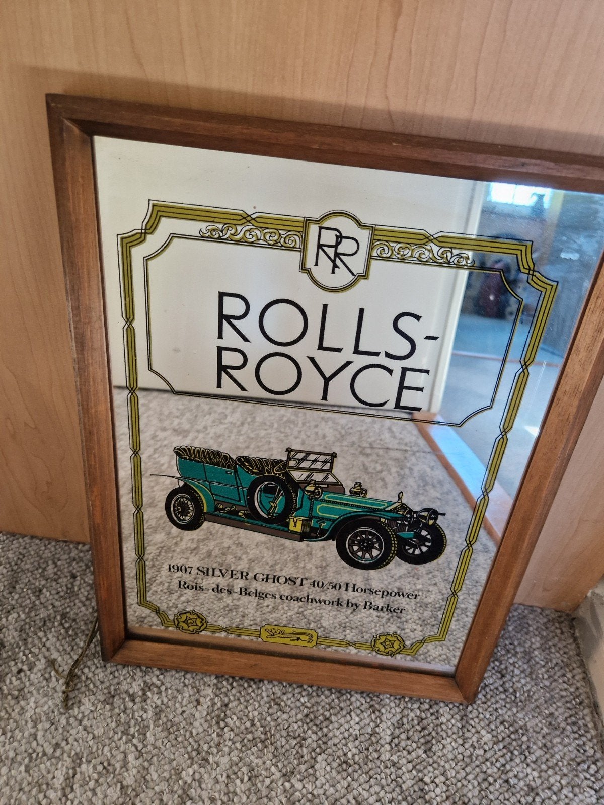 Mooie Rolls-Royce spiegel, 40x30 cm, Ophalen of Verzenden