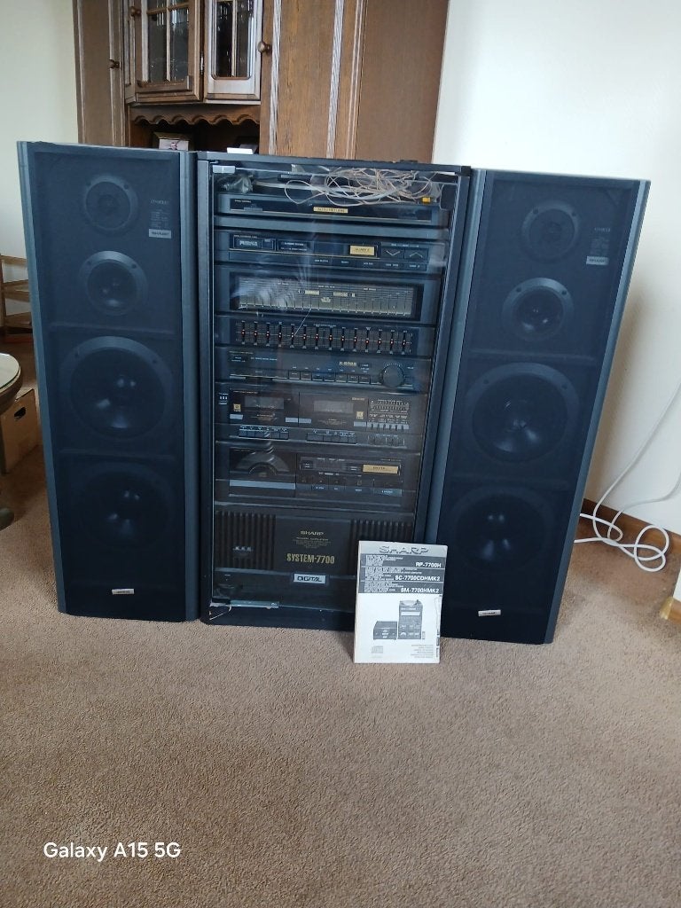 Sharp System 7700 Stereo Toren Compleet, Ophalen of Verzenden, Gebruikt, Speakers, Sharp