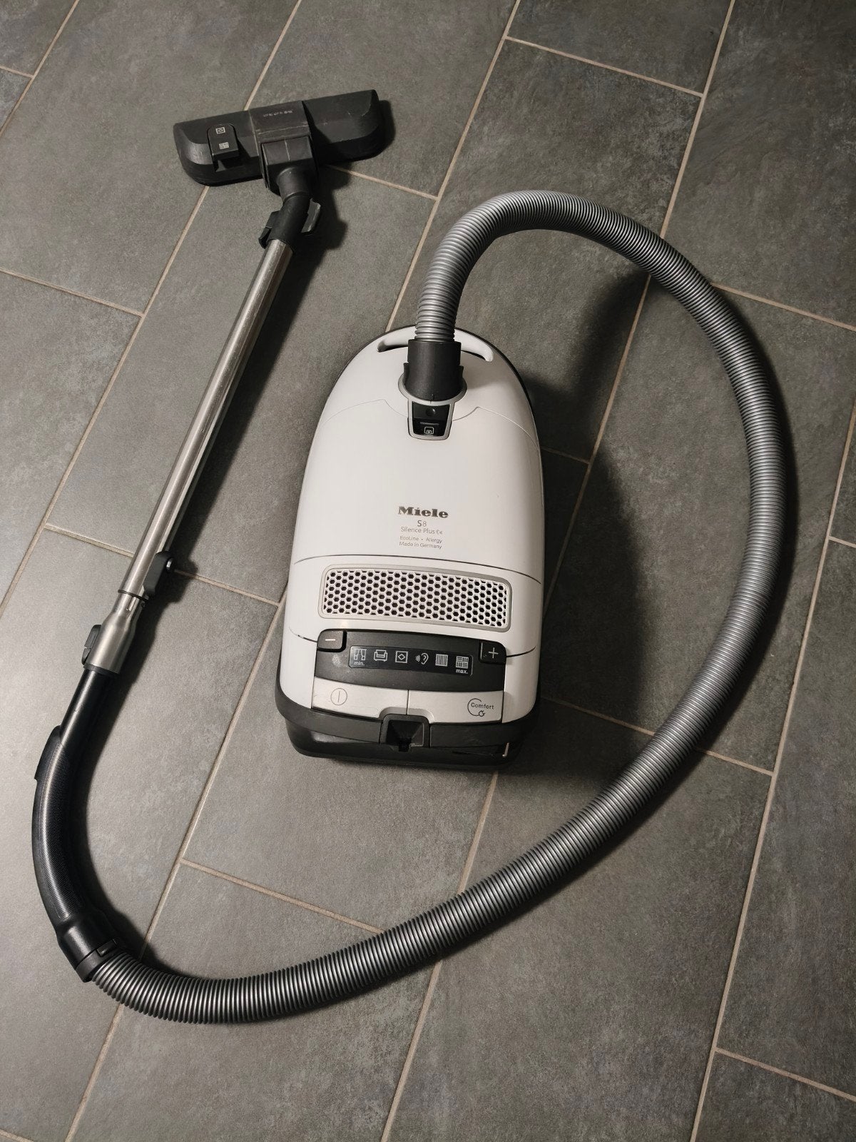Miele S8 Silence Flex Ecoline Allergy Stofzuiger, Witgoed en Apparatuur, Stofzak, Gebruikt, Geschikt voor harde vloeren, Ophalen of Verzenden