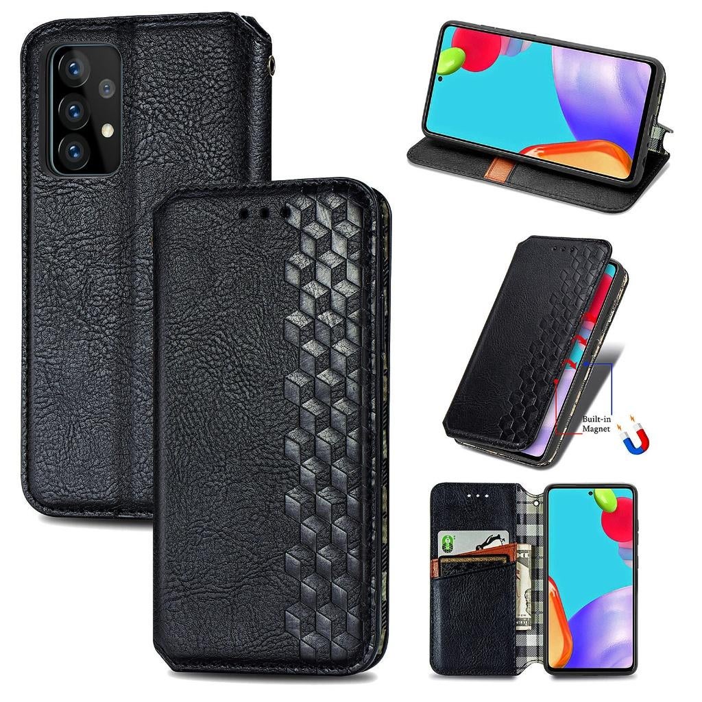 Luxe PU Lederen Wallet Case Set voor Galaxy A52/A52s _ Zwart, Verzenden, Nieuw, Hoesje of Tasje
