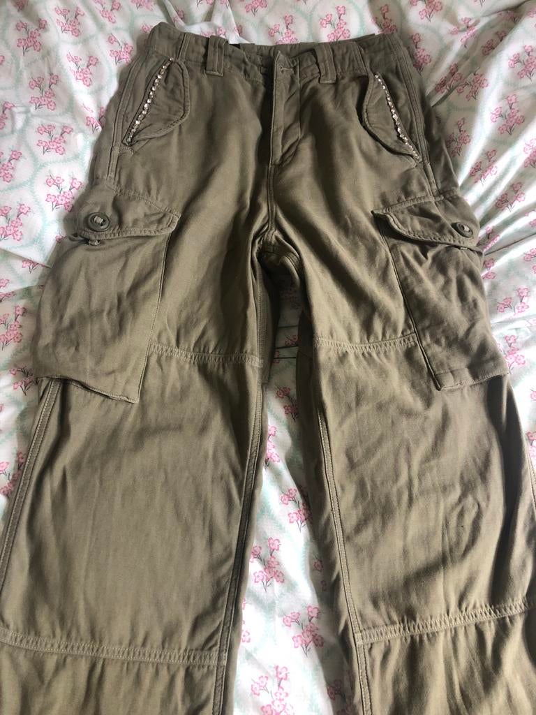 Stoere Replay cargo broek maat S in goede staat, Ophalen of Verzenden, Gedragen, Maat 36 (S), Groen