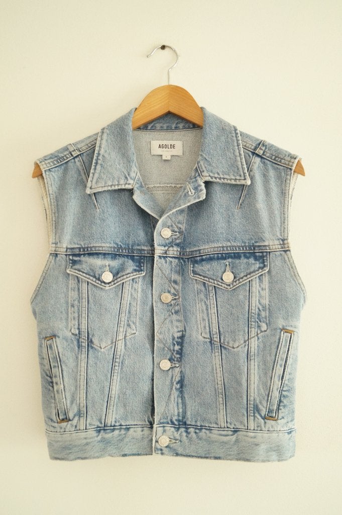 AGOLDE Jeans Gilet Maat 36, Zo goed als nieuw, Jasje, Maat 36 (S), Verzenden