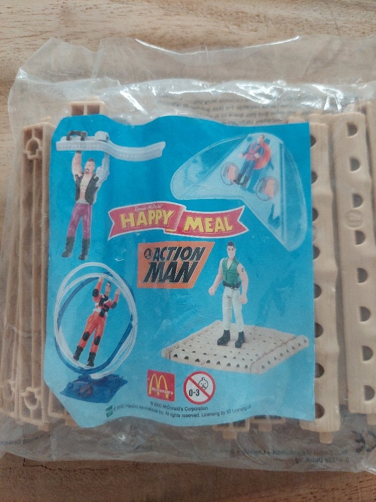 Vintage McDonalds Happy Meal: Action Man op vlot nieuw, Verzamelen, McDonalds, Nieuw, McDonalds, McDonalds