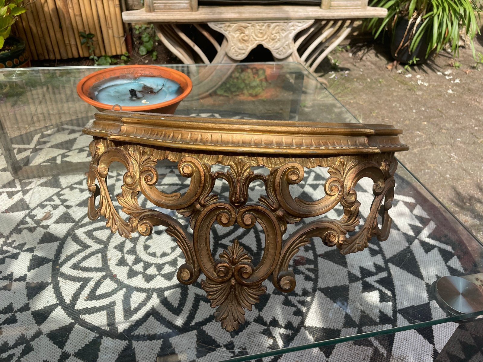 Barokke Console - Goudkleurig Wandplankje, Ophalen