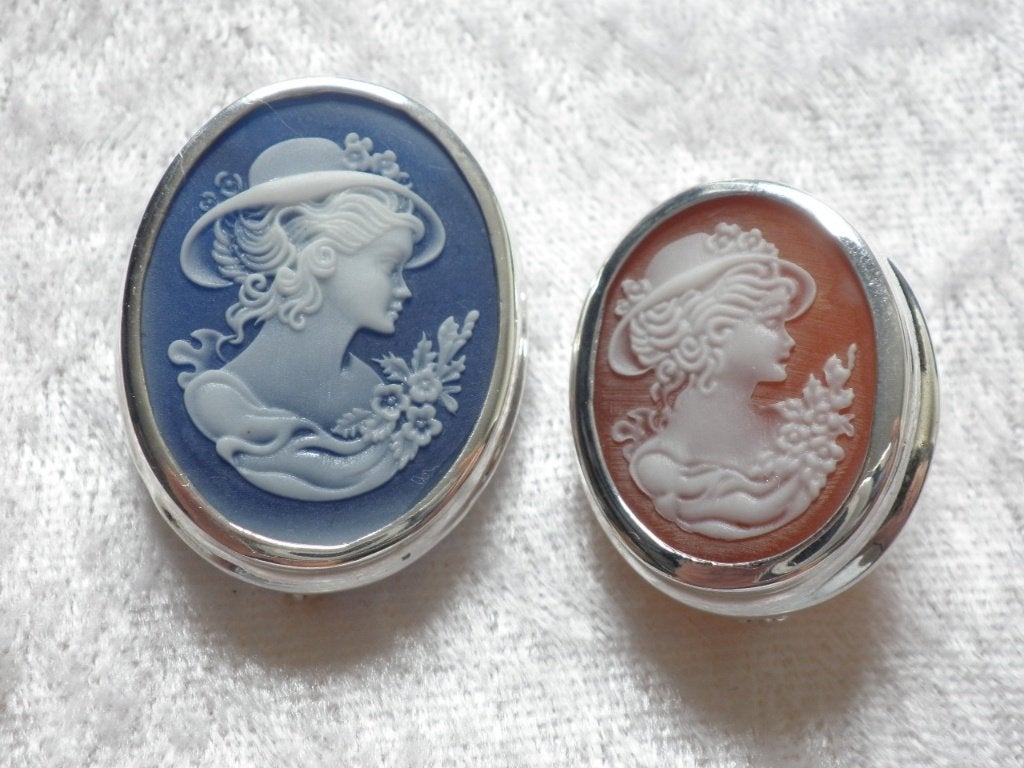 2 Mooie Zilveren Camee Broches, Verzenden, Zilver, Broche
