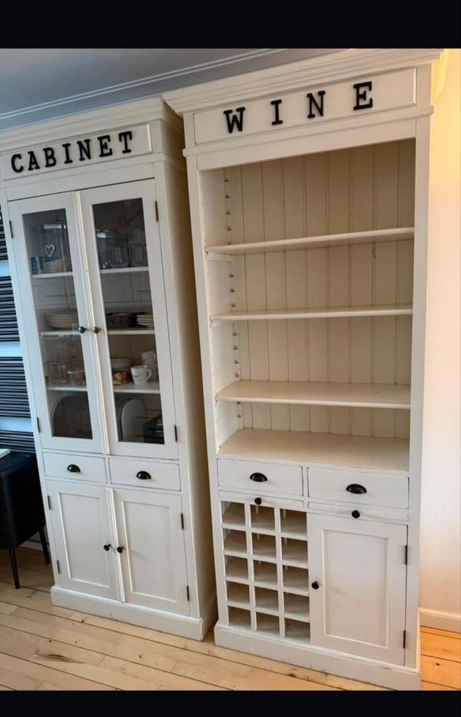 🥐 Landelijke buffetkast +🍷wijnkast set, Huis en Inrichting, Kasten | Buffetkasten, Ophalen