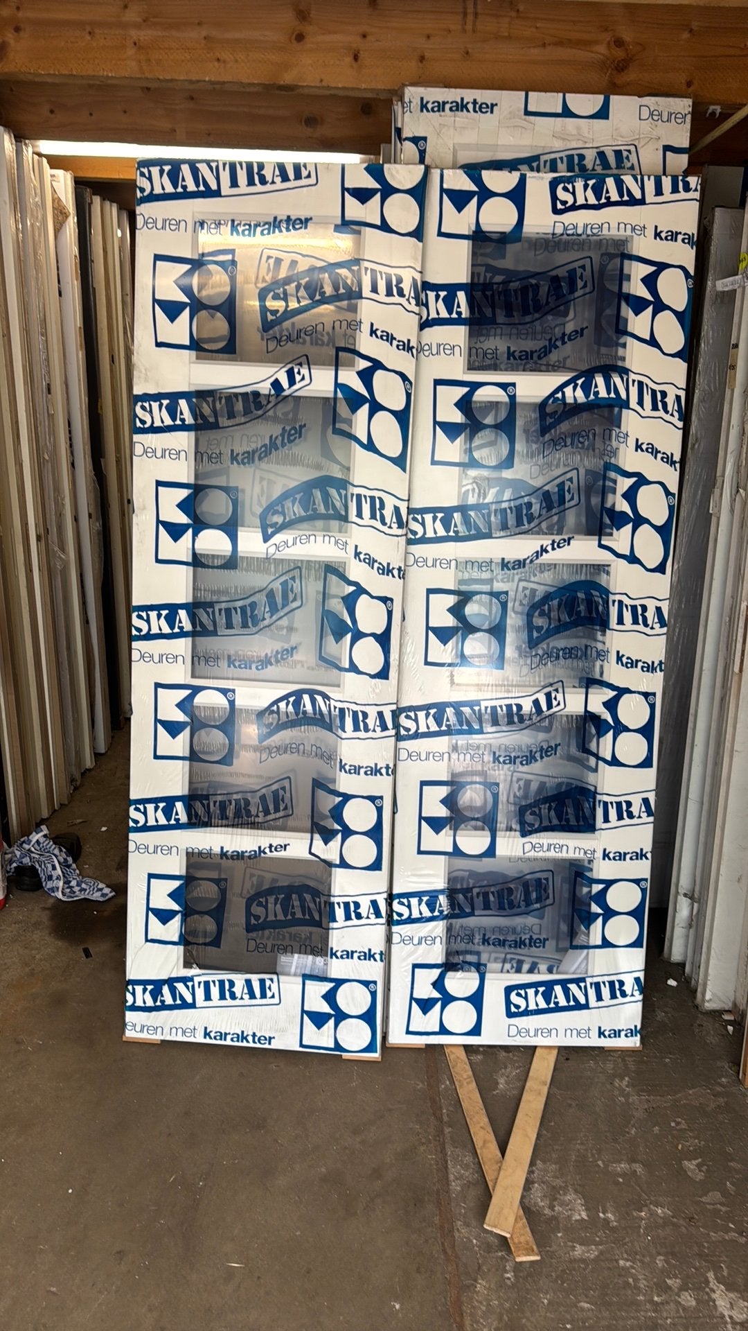 4x Paneeldeur 63x211.5 cm blank facetglas nr 468, Doe-het-zelf en Verbouw, Deuren en Horren, Ophalen, Minder dan 80 cm, Binnendeur