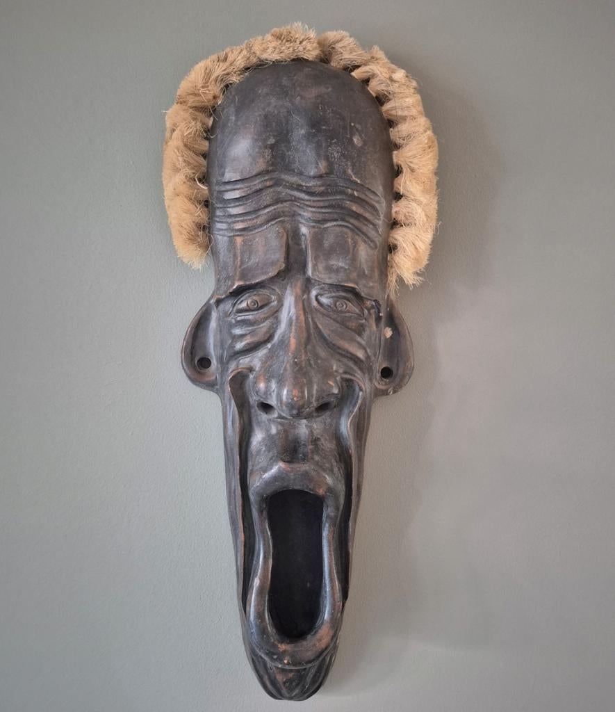 Uniek aardewerk masker uit Indonesië 57 CM, Ophalen of Verzenden