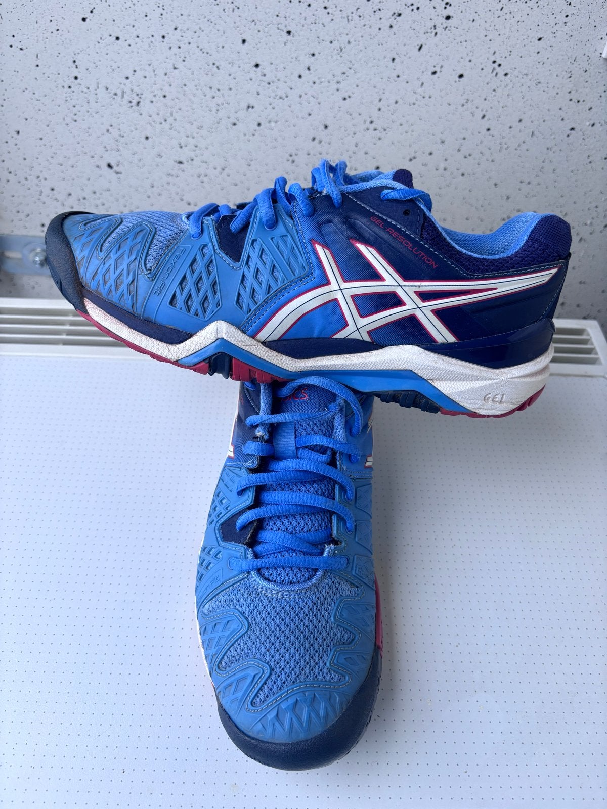 Asics hardloopschoenen maat 39 (unisex), Blauw, Sportschoenen, Ophalen of Verzenden, Zo goed als nieuw
