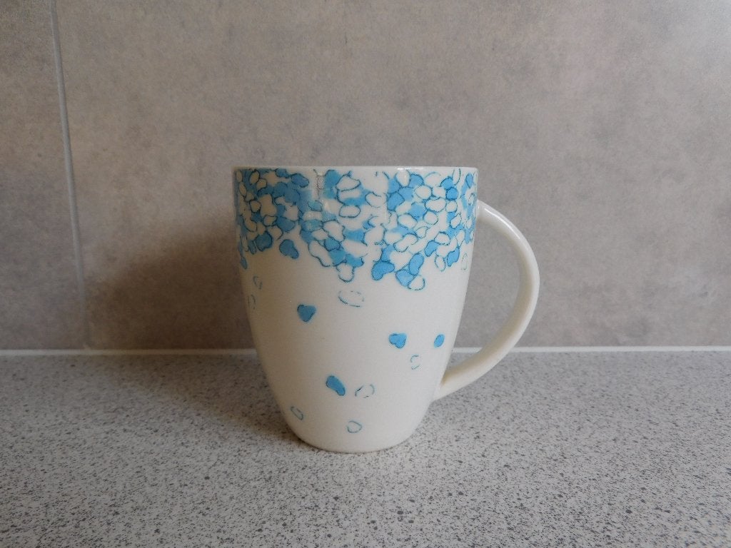 Mok 9,5x8 cm. Hortensia Douwe Egberts, Ophalen of Verzenden, Zo goed als nieuw, Overige stijlen, Kop(pen) en/of Schotel(s)