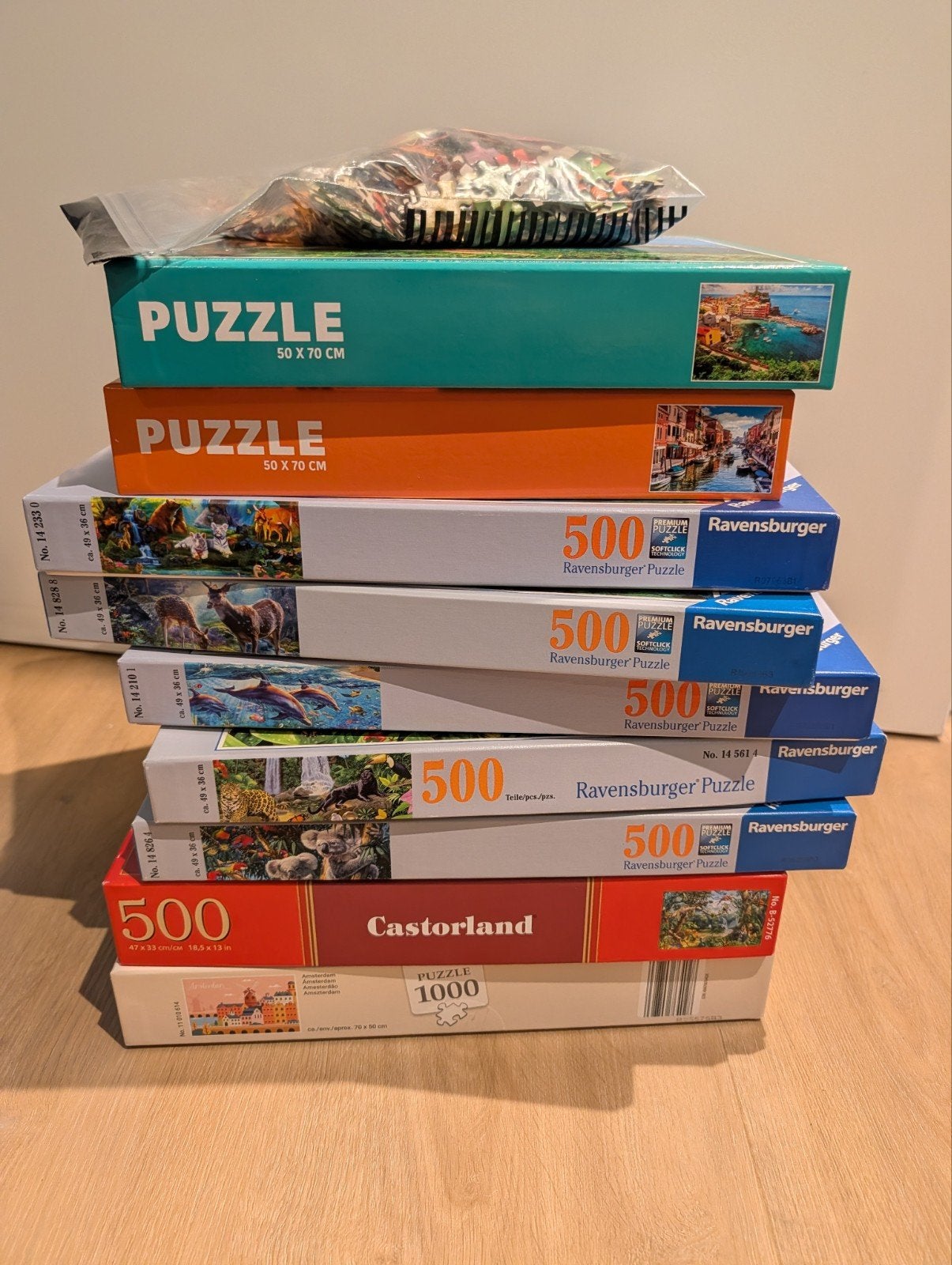 Set van 10 puzzels, waarvan 1 met 3 stukjes mist, Ophalen of Verzenden