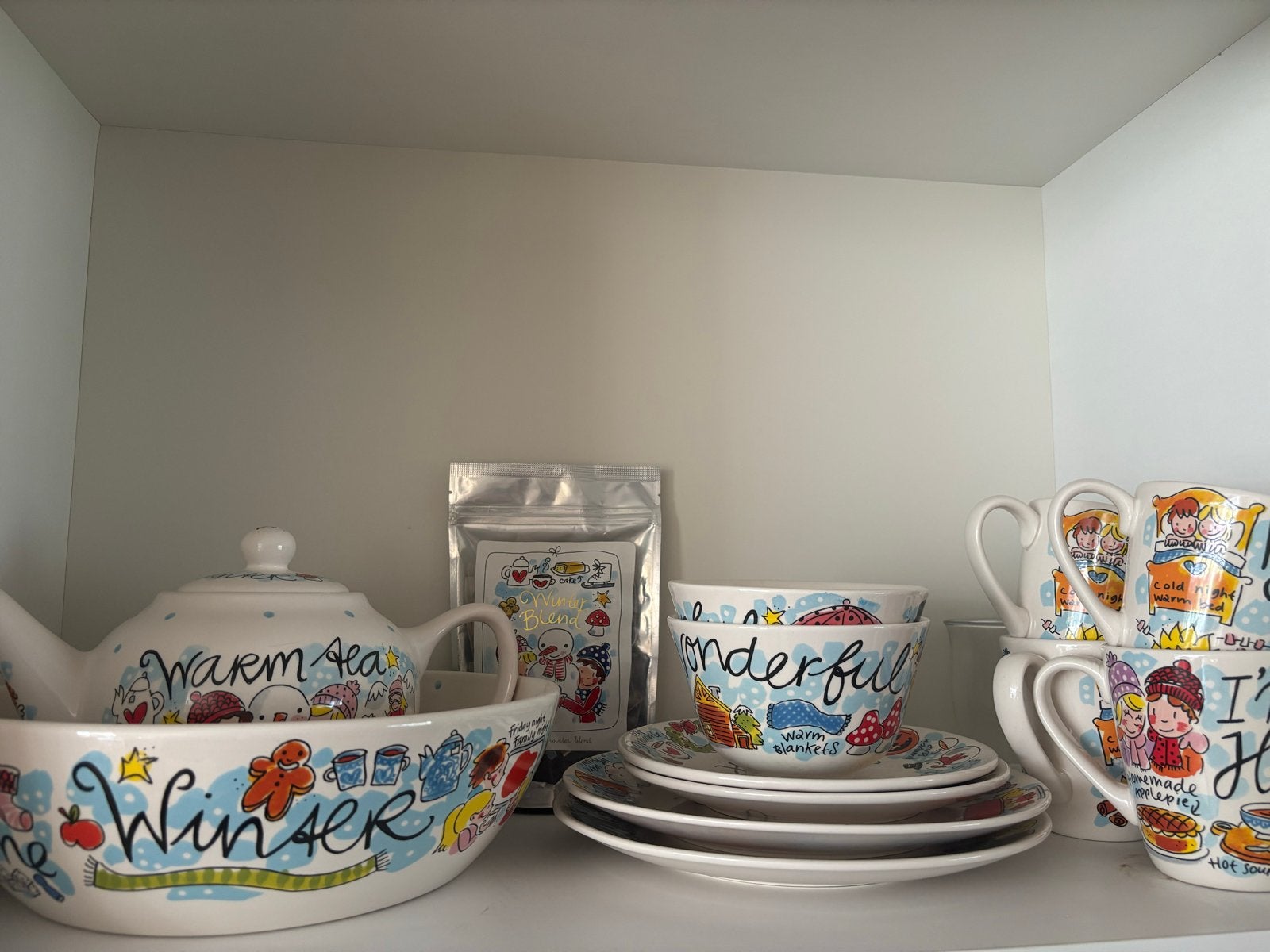 Blond Amsterdam Winter Servies - Theepot, Kommen, Borden, Mo, Ophalen, Zo goed als nieuw, Modern, Aardewerk