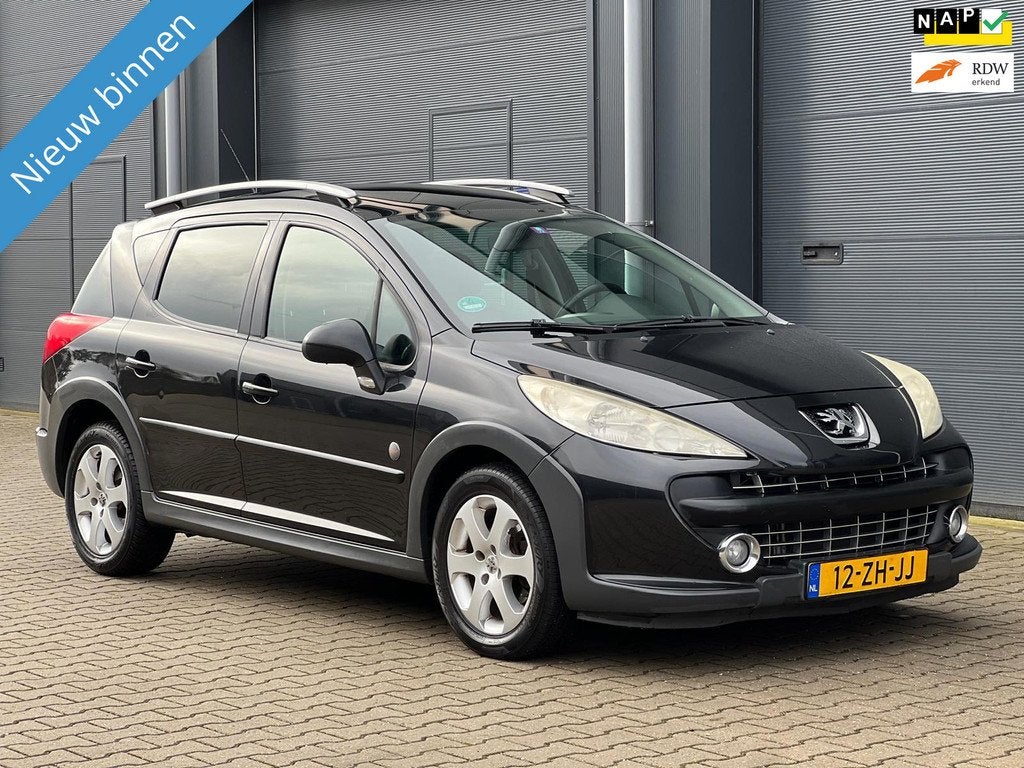 Peugeot 207 SW Outdoor 1.6 VTI XS BJ08 PANORAMA LMV, Zwart, 4 cilinders, Leder en Stof, Origineel Nederlands