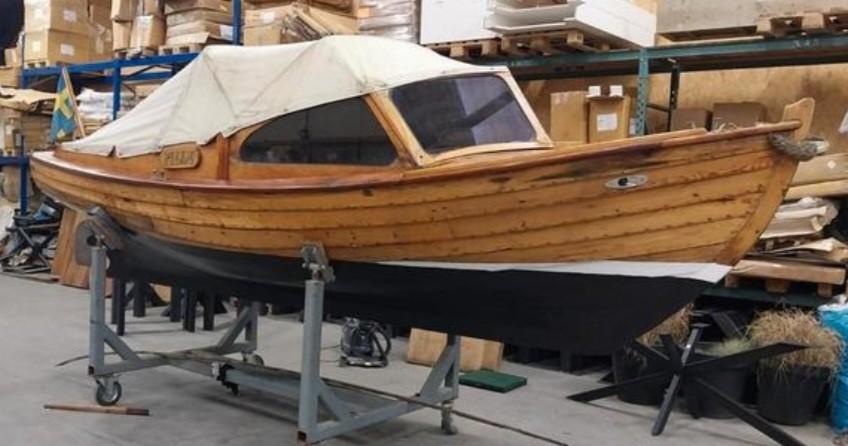 Zweedse Houten Open Sloep met Kajuitje, Watersport en Boten, Overige merken, Gebruikt, Afdekzeil, Binnenboordmotor