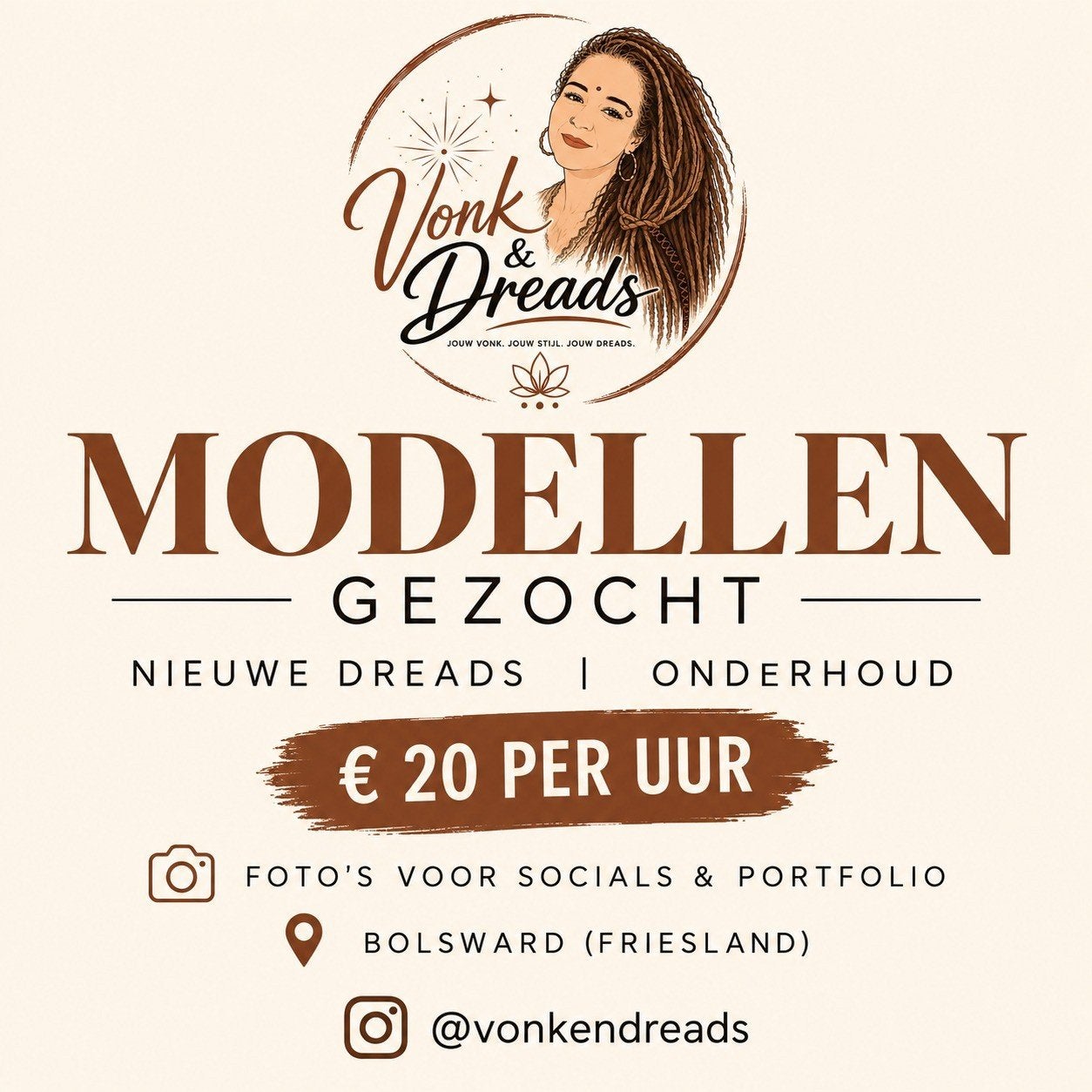 Modellen gezocht voor dreadlocks – Bolsward
Titel:
Modellen, Ophalen