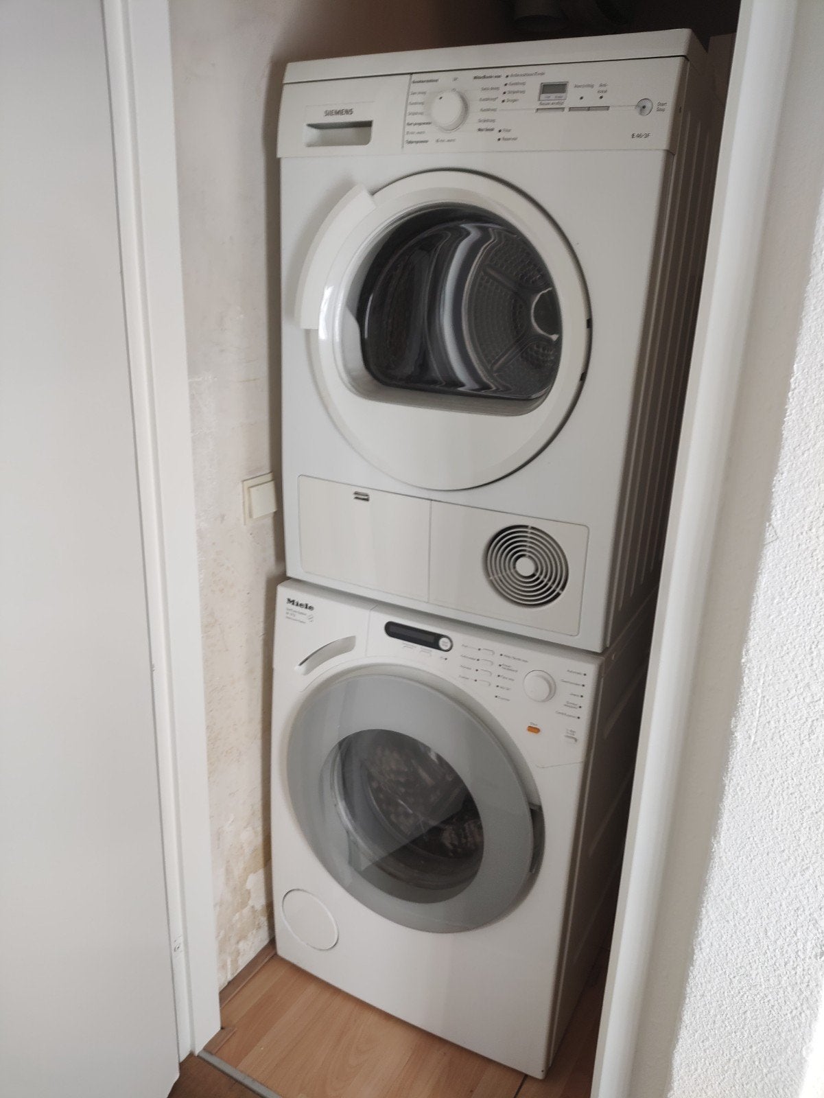 Miele wasmachine en Siemens droger - samen te koop, 6 tot 8 kg, Ophalen, Gebruikt, 85 tot 90 cm