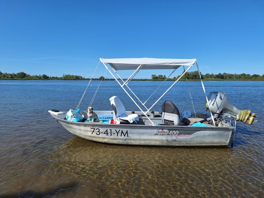 Linder 400 sportsman aluminium visboot, Honda 20 pk, trailer, Watersport en Boten, Vis- en Consoleboten, Ophalen, Aluminium, Elektrische start