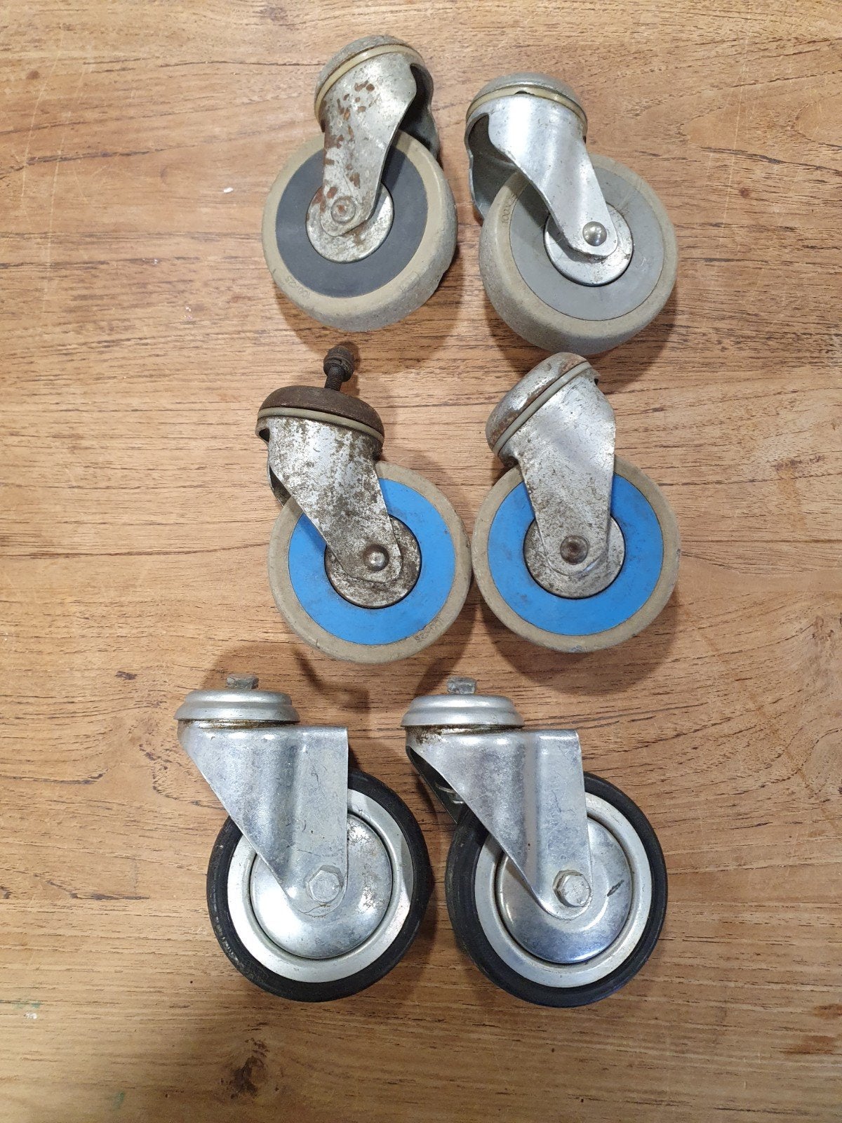 6 vintage industriële zwenkwielen, oa TENTE, Gebruikt, ., Ophalen of Verzenden, .