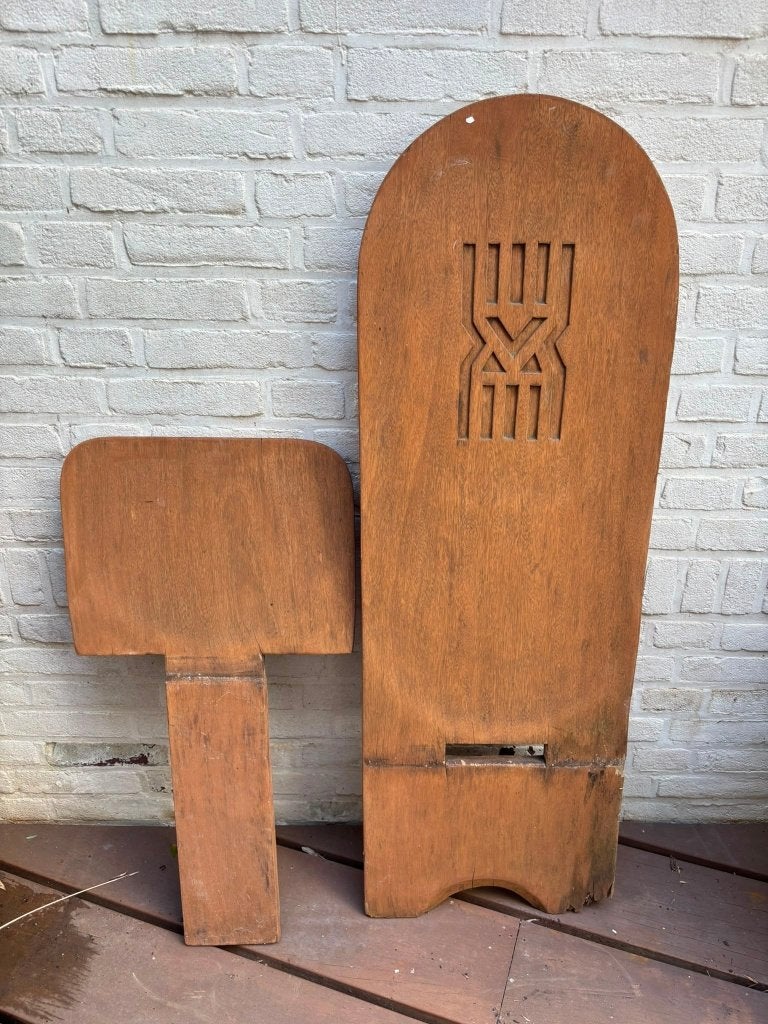 Afrikaanse stoel (geboortestoel) palaver stijl, Ophalen, Zo goed als nieuw, Hout