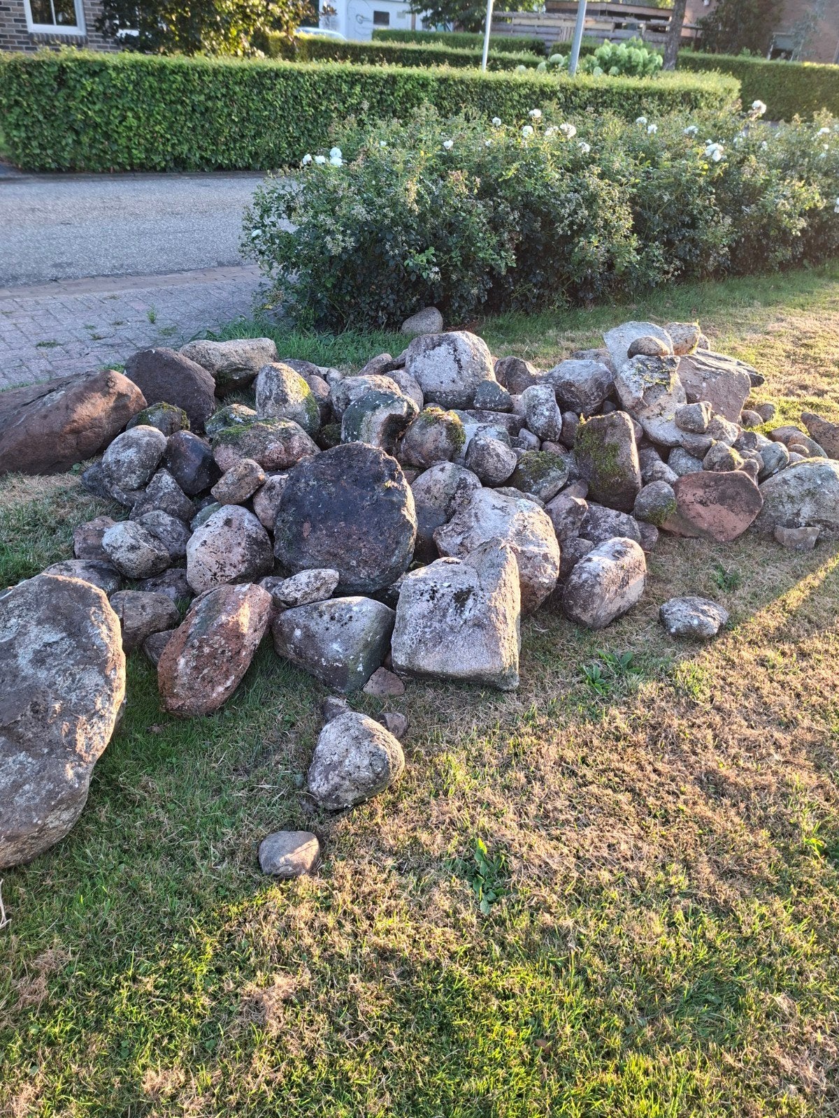Grote partij keien, Tuin en Terras, Grind, Keien en Split, Ophalen, Overige materialen, Gebruikt, Kei