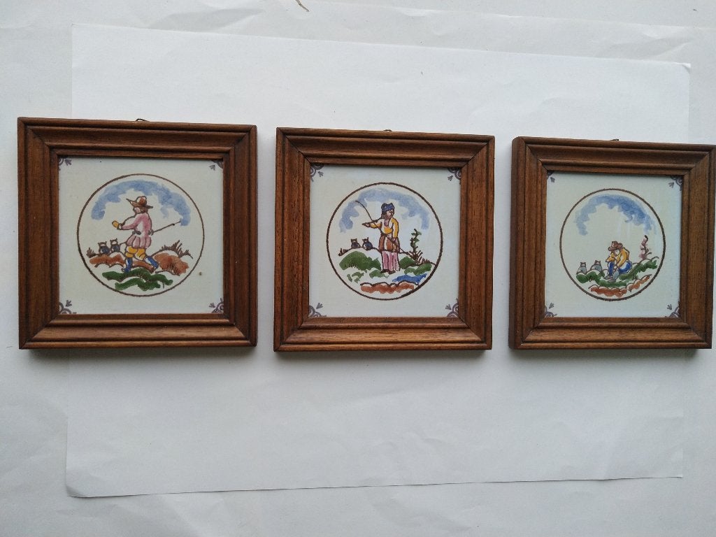 Wandtegels Delfts RAM (in lijstje), Ophalen of Verzenden