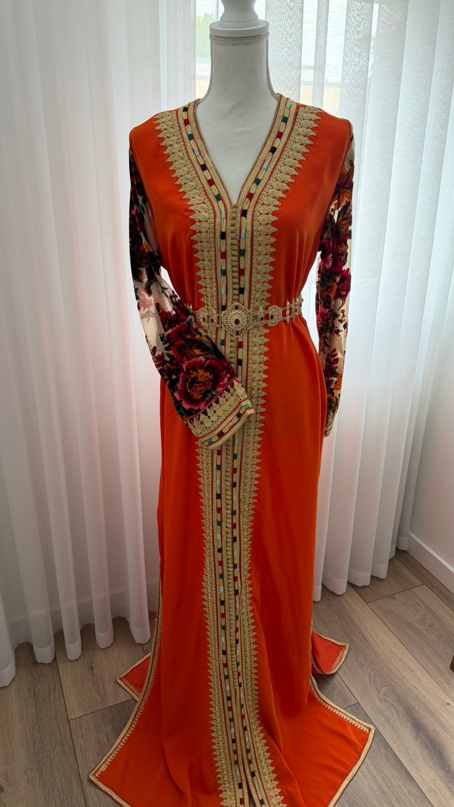 Kaftan S/M, Ophalen, Overige typen, Oranje, Zo goed als nieuw